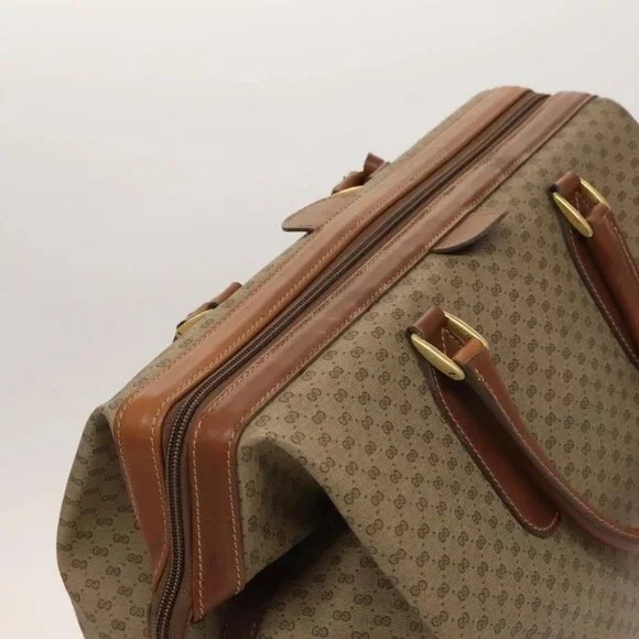 GUCCI Micro GG Supreme Boston Bag PVC Beige Gold - Picture 12 of 16